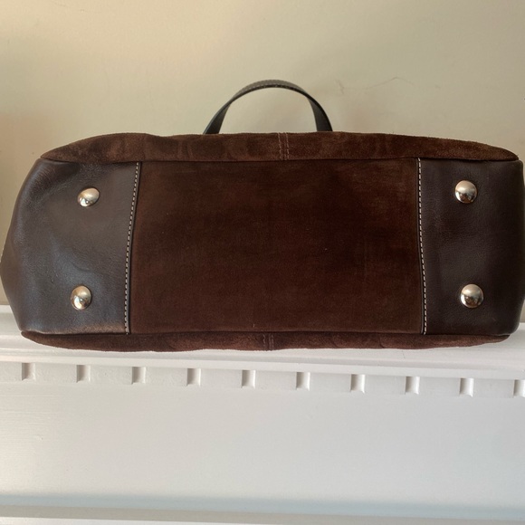 Coach Brown Suede  Leather satchel. - Picture 6 of 10